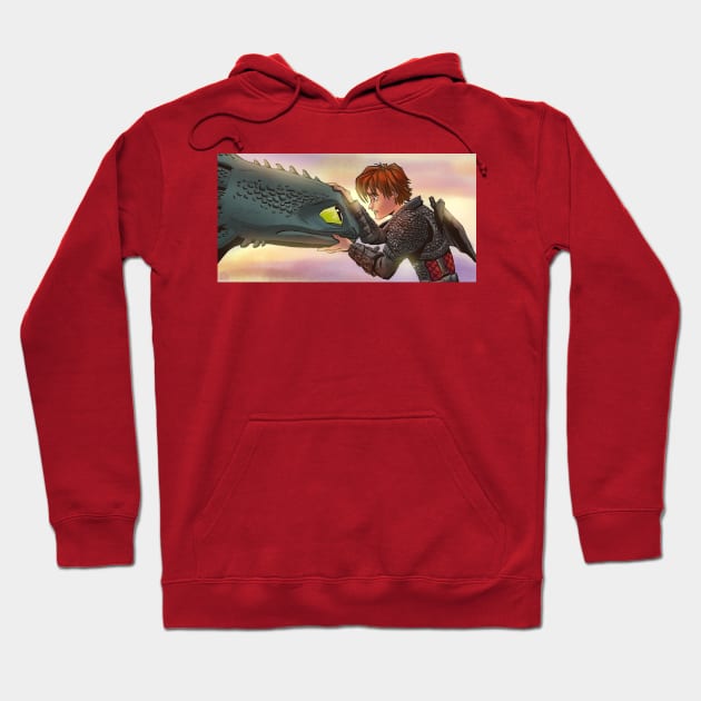 Hiccup and Toothless Goodbye Hoodie by inhonoredglory